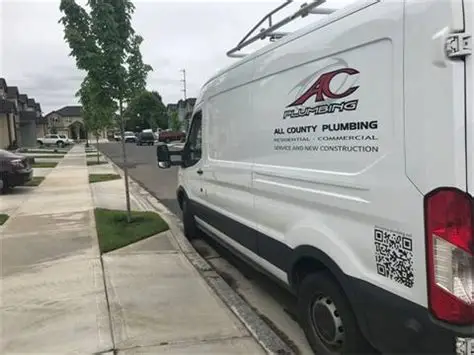 All County Plumbing service van at a local job